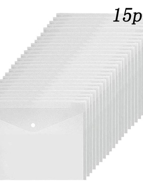 15pcs/set Transparent Plastic A5/A4 Folders File Bag Teacher
