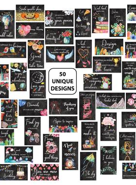 50pcs Encourage card English quotes incentive lunch box note