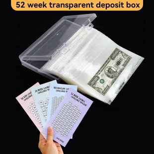 52weeks money saving box with cash tracker sheets envelopes