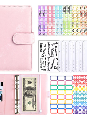 A6 PU Babybreath money saving planner book budget organizer