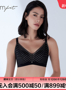 【轻柔杯】Comfit无钢圈文胸薄款刺绣蕾丝收副乳内衣女CB00105