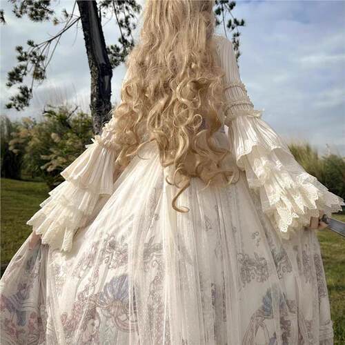 Lolita内搭衬衫姬袖蕾丝花边长袖,短袖衬衣!超仙