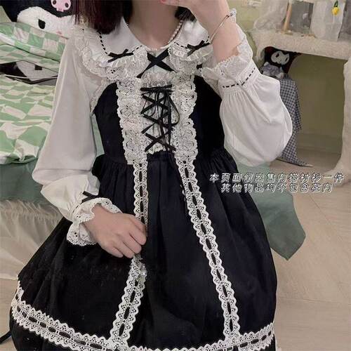 2026嘟嘟白巧lolita古早doll短袖洛丽塔衬衫小明同学内搭长袖