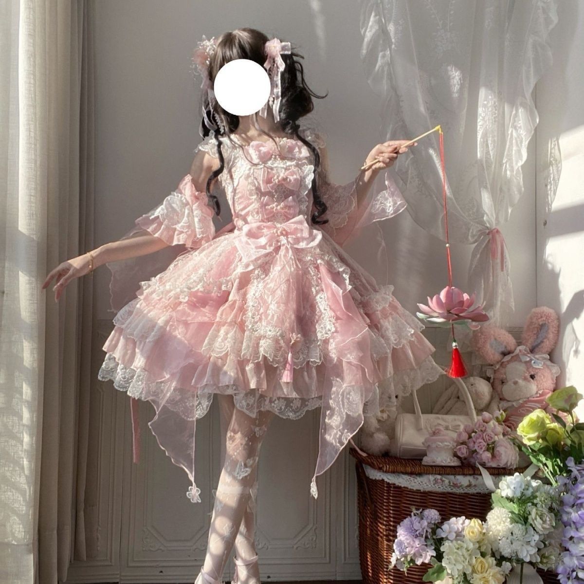 【春水映梨花】~白糖少女设计新品Lolita中华风jsk吊带连衣裙现货