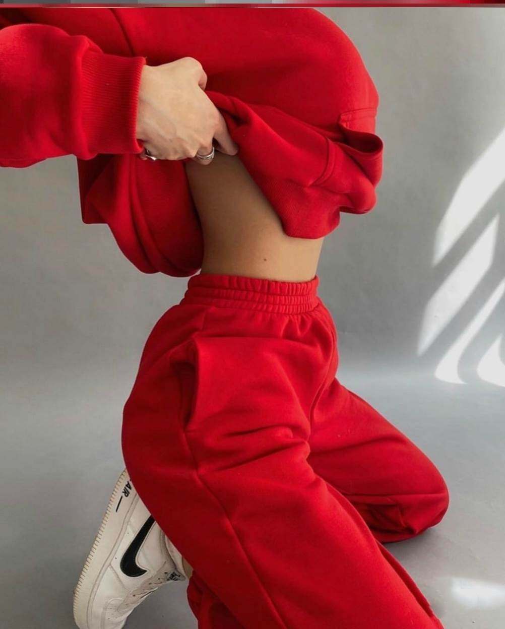 Sports two piece set欧美纯色卫衣卫裤休闲套装女运动两件套春季