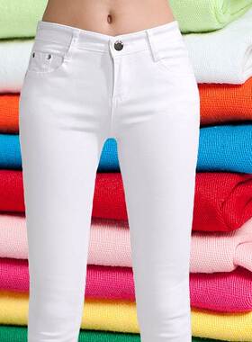 2020 New women's Leggings elastic white jeans 铅笔裤牛仔