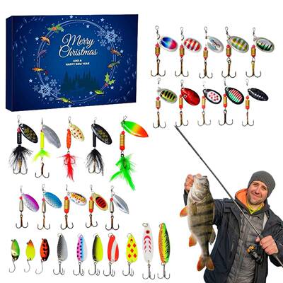 24 Days Christmas Advent Calendar Fishing Set Surprise Gift