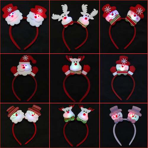 Christmas Headband Christmas Glow Snowman Deer Horn Gift