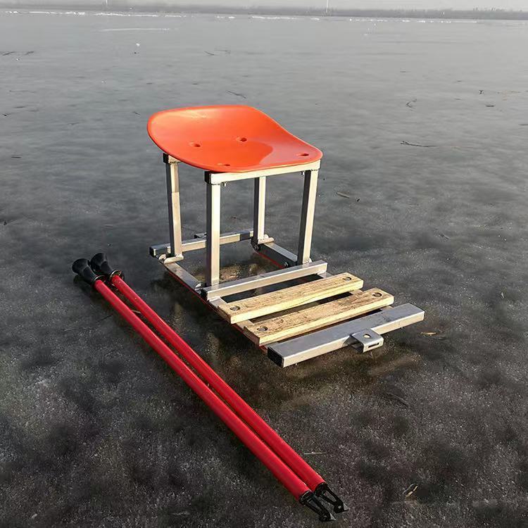 冰车户外滑冰车亲子安全冰锥情侣冰车户外冰刀式冰爬犁传统溜冰车