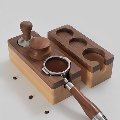咖啡机配套工具咖啡实木压粉座手柄支撑架压粉器填压底座套装