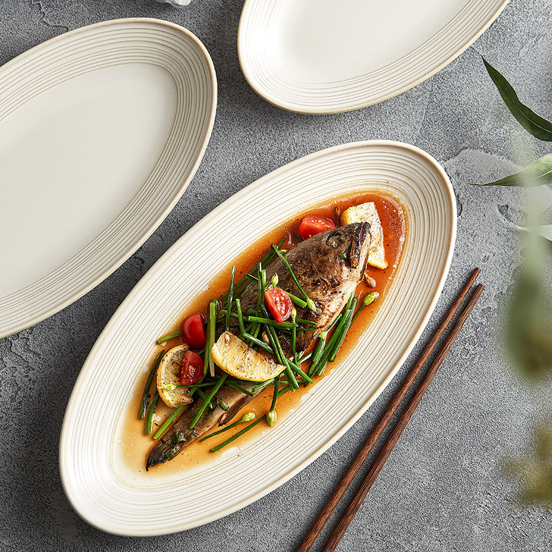 餐具2025年新款特别好看的精致高颜值高级感家用陶瓷鱼盘菜盘餐盘,餐饮具,盘,淘宝优惠券,粉丝福利购,淘宝优惠卷