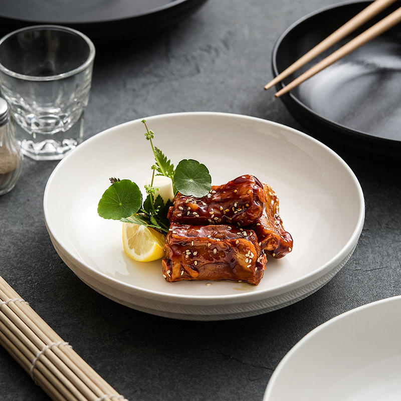 造器陶瓷盘子家用2025新款菜盘高档酒店餐具轻奢餐盘创意圆形深盘,餐饮具,盘,淘宝优惠券,粉丝福利购,淘宝优惠卷