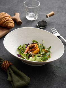 碗家用新款2025陶瓷拌面汤碗轻奢高级感餐具单个水果盘斜口沙拉碗