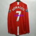 0708 Manchester United Long-Sleeved Home Jersey with Number 7 + 2 Armbands