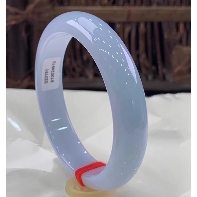 玉镯缅甸翡翠手镯正圈飘绿花冰种紫罗兰飘紫春彩玉手镯阳绿送礼物