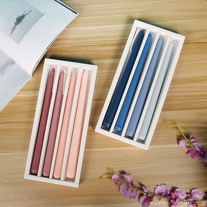 莫兰迪色长杆香薰蜡烛烛光晚餐