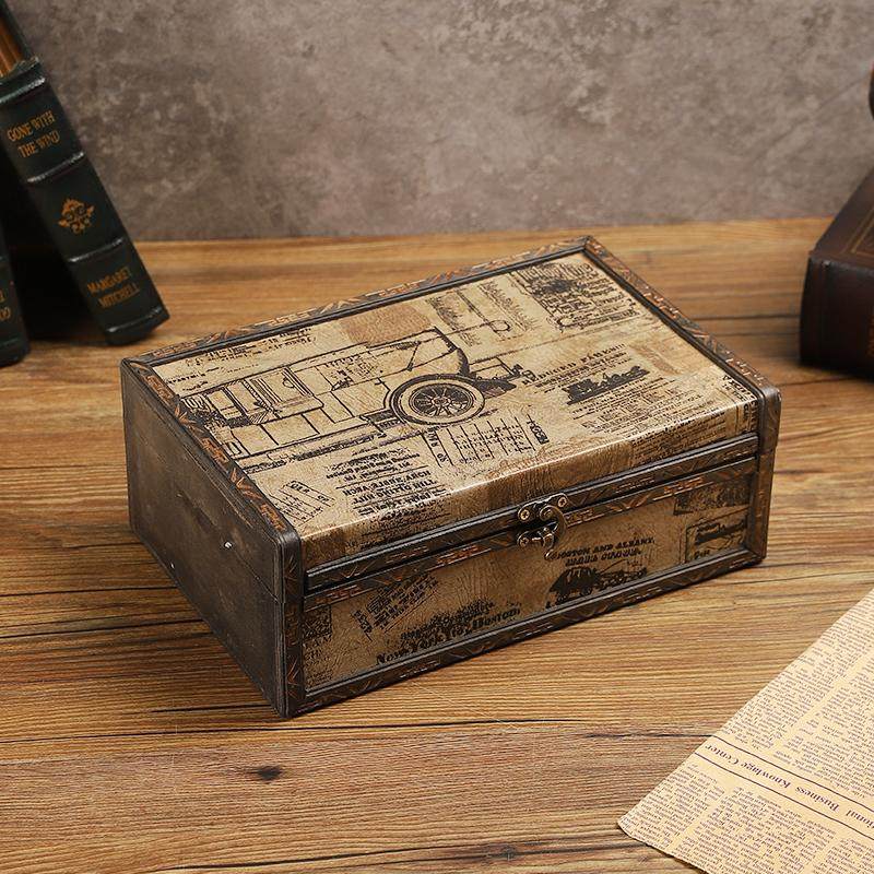 古典皮革小木盒家用证件现金存放盒珠宝储物盒饰品首饰盒拍摄道具,收纳整理,首饰盒,淘宝优惠券,粉丝福利购,淘宝优惠卷