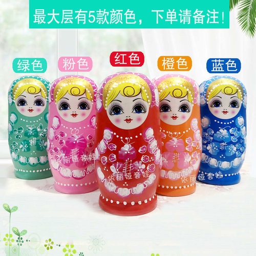 7层俄罗斯套娃实木手绘