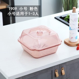 碗筷收纳盒放碗箱塑料碗架厨房家用带盖碗盆碗碟置物架 沥水碗柜装