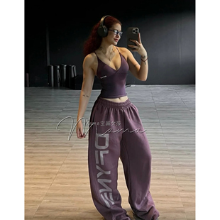 宝藏女孩DFYNE薄绒款大字母休闲卫衣卫裤运动健身卫衣宽松卫裤