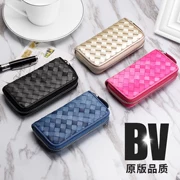 Da cừu bện túi chìa khóa xe hơi nam Bộ chìa khóa xe hơi nữ Công suất lớn Zipper Key Bag Key Keychain - Trường hợp chính