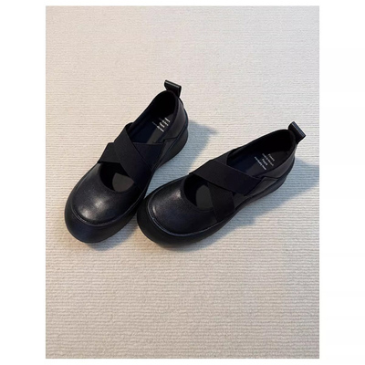 新款厚底内增高圆头小个子单鞋
