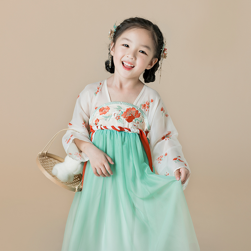 春款新品连衣裙女童襦裙汉服
