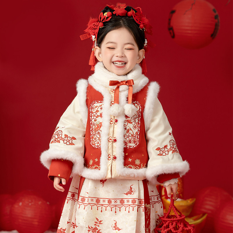 2025秋冬新款女童汉服宝宝新中式儿童国风套装过年拜年服周岁礼服,童装/婴儿装/亲子装,唐装,淘宝优惠券,粉丝福利购,淘宝优惠卷