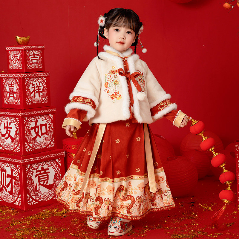 汉服女童冬装宝宝中国风套装女孩古装儿童古风唐装喜庆过年拜年服,童装/婴儿装/亲子装,唐装,淘宝优惠券,粉丝福利购,淘宝优惠卷
