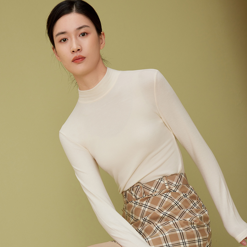 思篇女士德绒轻暖半高领打底衫