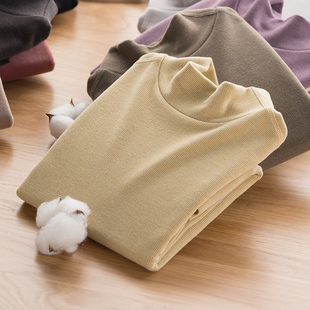 儿童半高领秋衣德绒保暖内衣女童宝宝单件上衣男童加绒加厚打底冬