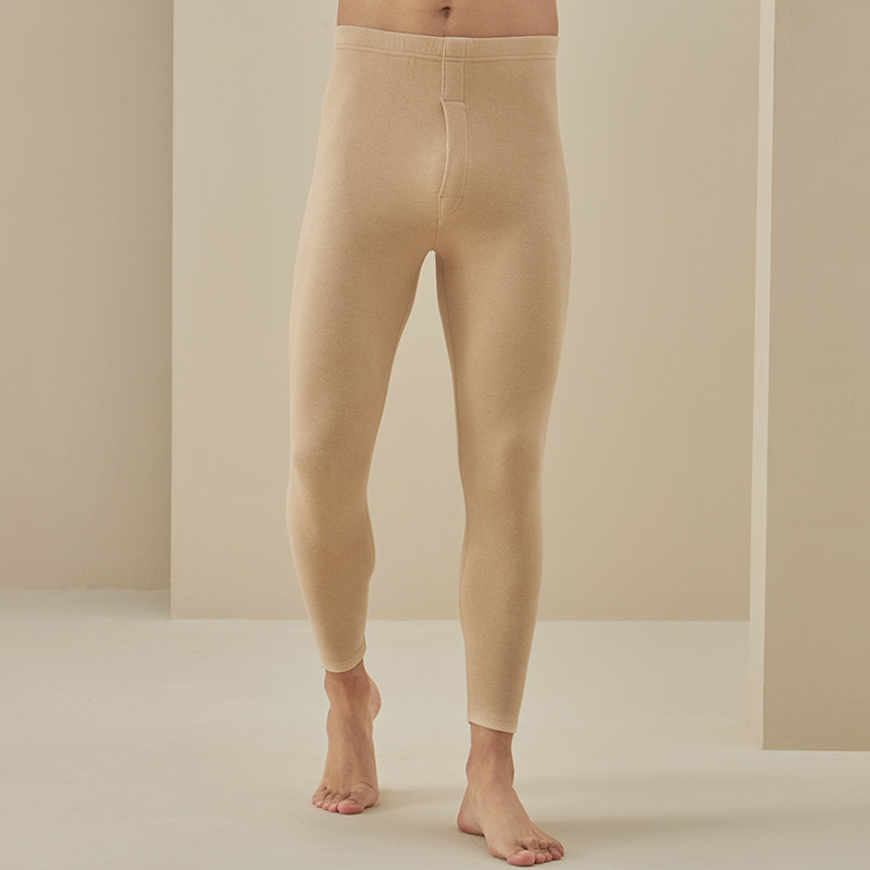 纯棉秋裤男士加厚款打底保暖棉毛线裤男生秋冬季紧身加绒衬裤单件