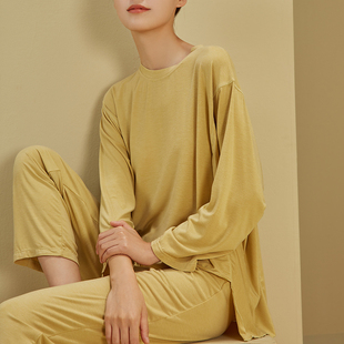 宽松大码睡衣女士春秋季居家居服可出门休闲长袖长裤洋气两件套装