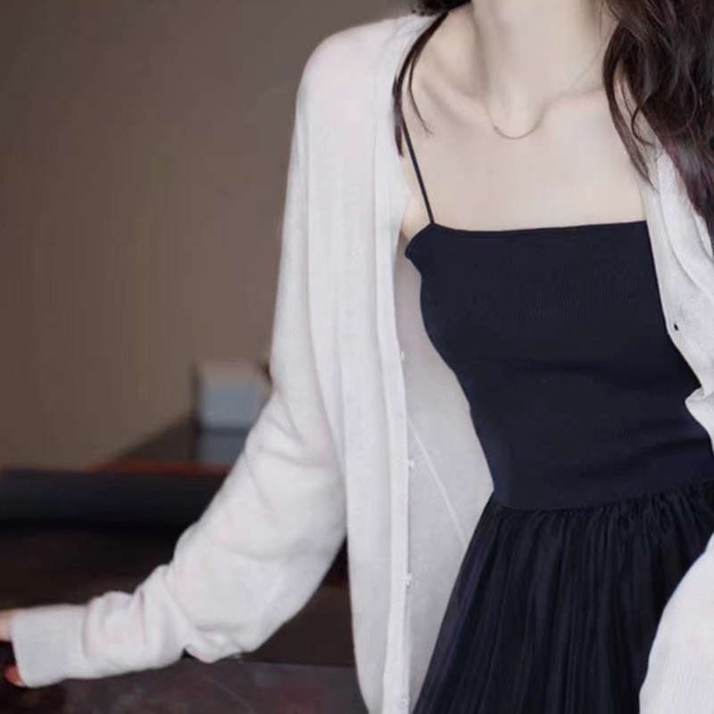 宽松薄款针织开衫女夏季新款外套配裙子披肩冰丝防晒空调罩衫上衣