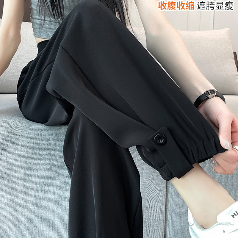 萝卜运动裤女夏季薄款黑色工装卫裤2025新款休闲宽松哈伦女裤子春