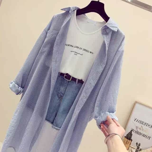 网红外套女2019气质街头长版服空调衫月亮bf后背聚酯透气中长款新|ruв категории Женская одежда, рубашка - от Buy2taobao.com для оказания профессиональной услуги покупки агента Taobao