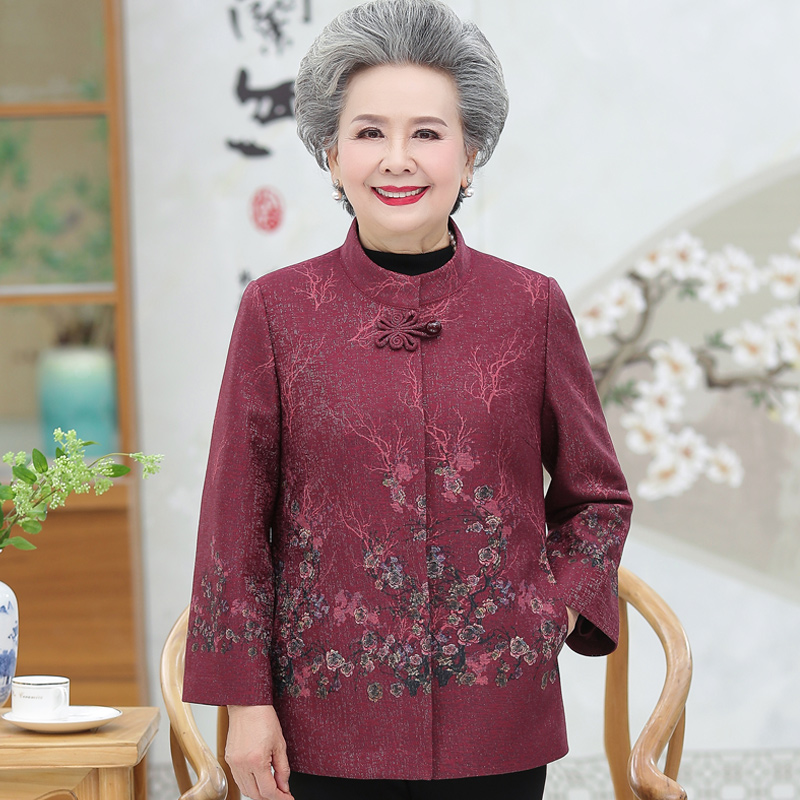 老年人秋装女奶奶装外套70岁80老人衣服中老年妈妈春秋风衣老太太
