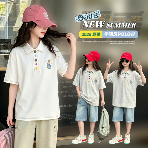 女童2026新款夏季学院风POLO衫