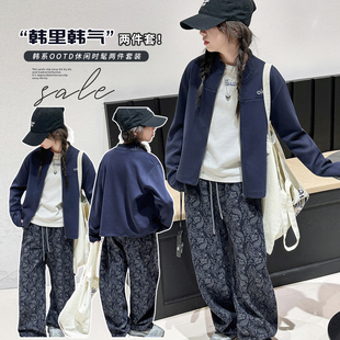 女童开衫外套春秋款2026新款轻薄春装洋气时髦中大童初中生上衣潮