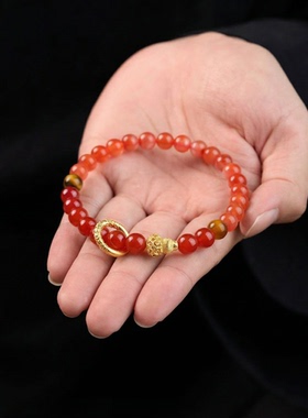 2025年新款天然水晶葫芦手链南红玛瑙虎眼石手串本命年女款高级感