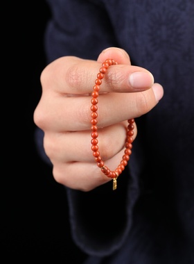 手链女款2025新款手串水晶南红925银本命年小众精致转运素圈手饰