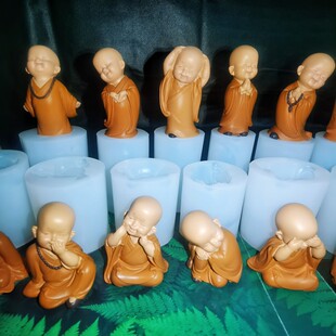 小和尚硅胶模具 网红古风中式 手工DIY 石膏 水泥 滴胶 仿玉树脂