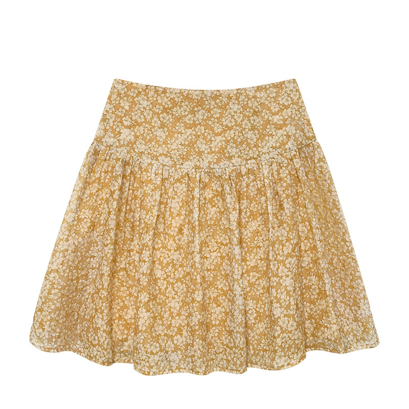 Hellooo Eat дышащая короткая юбка из тенсела с желтым цветочным принтом летняя полусолнце