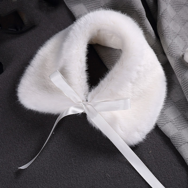어린이 스카프 가을 겨울 모피 칼라 스카프 소녀 한국 스타일 겨울 모조 모피 흰색 두꺼운 따뜻한 목 커버 유니버설