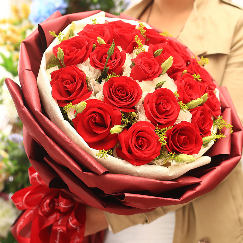 11朵玫瑰花束北京上海广州鲜花速递南昌长春同城重庆生日送闺蜜