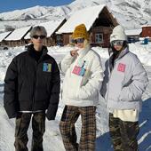 复古魔术贴刺绣棉服男女冬季 126KID 美式 情侣潮牌棉衣外套面包服