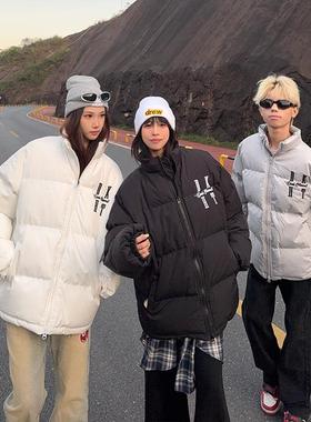 126KID 原创美式复古刺绣棉服男女冬季情侣国潮牌棉衣外套面包服