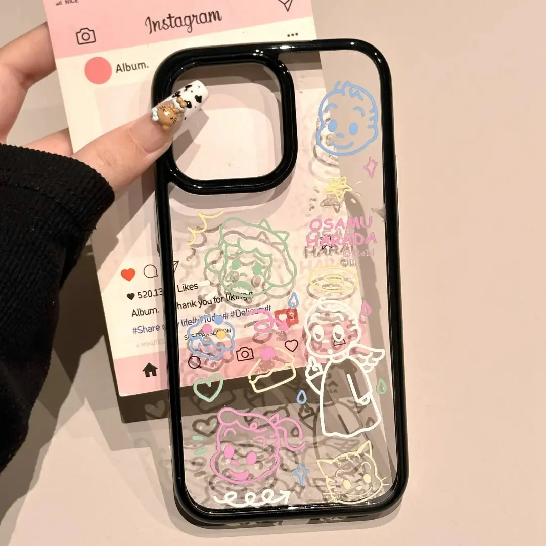 彩绘涂鸦原田治适用苹果16promax手机壳iPhone15pro保护套14/13