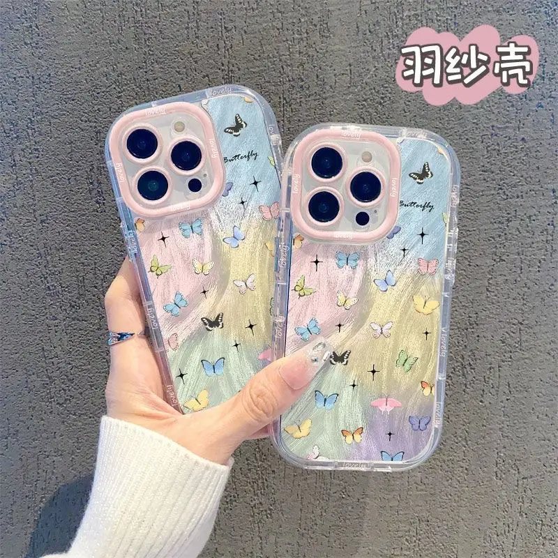 羽纱多彩蝴蝶苹果手机壳16/15PROMAX14/14promax小众13PR0/12全包