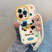 彩色猫咪适用苹果16promax泡芙壳iphone15新款 14创意13卡通防摔12